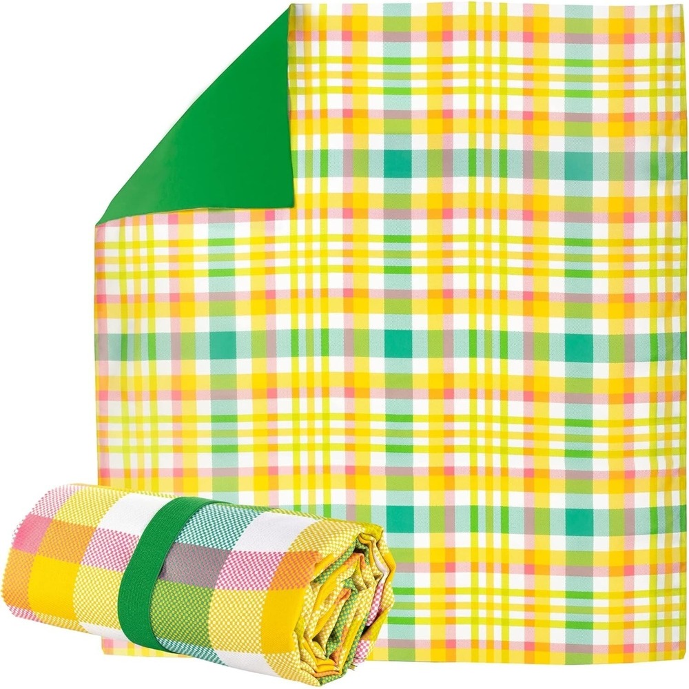 Kate Spade Garden Plaid Picnic Blanket Sheet 54" x 60" NWT Sealed